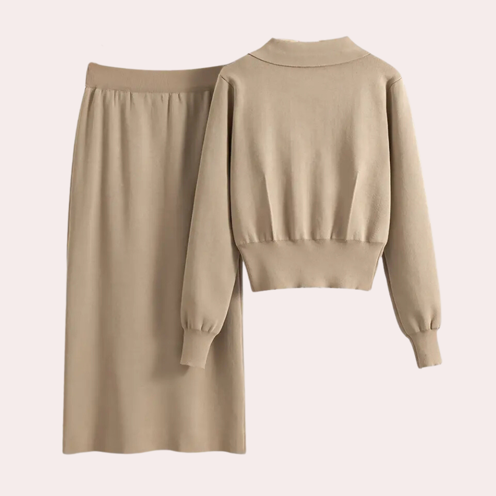 Ensemble à Deux Pièces Boutonné pour Femme