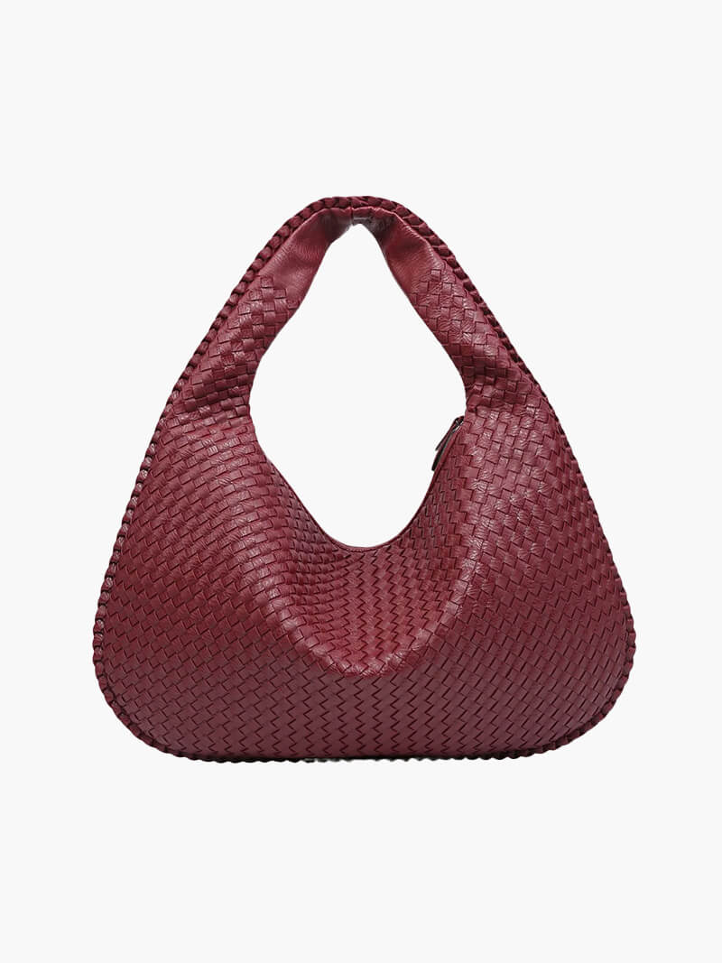 Grand sac à bandoulière en cuir tressé pour dames