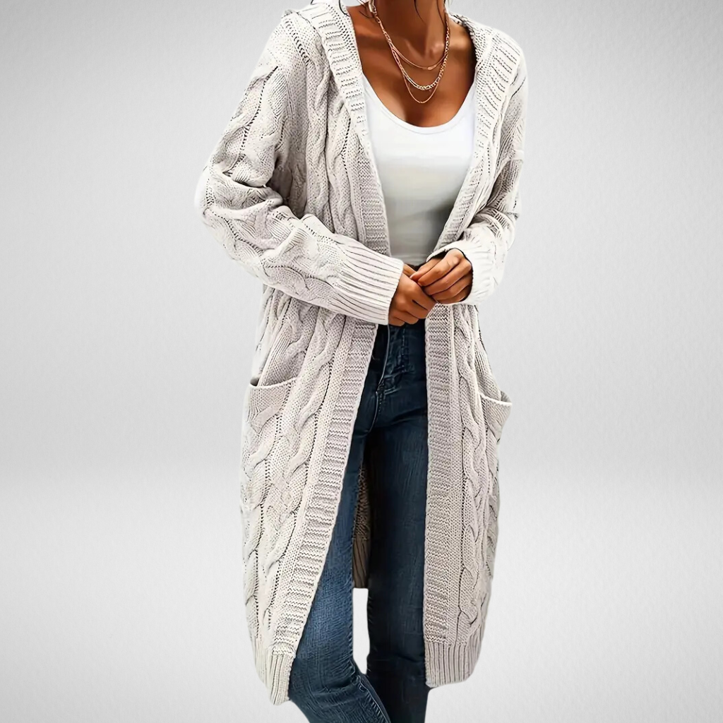 ÉLODIE | Cardigan Côtelé Doux avec Capuche & Poches