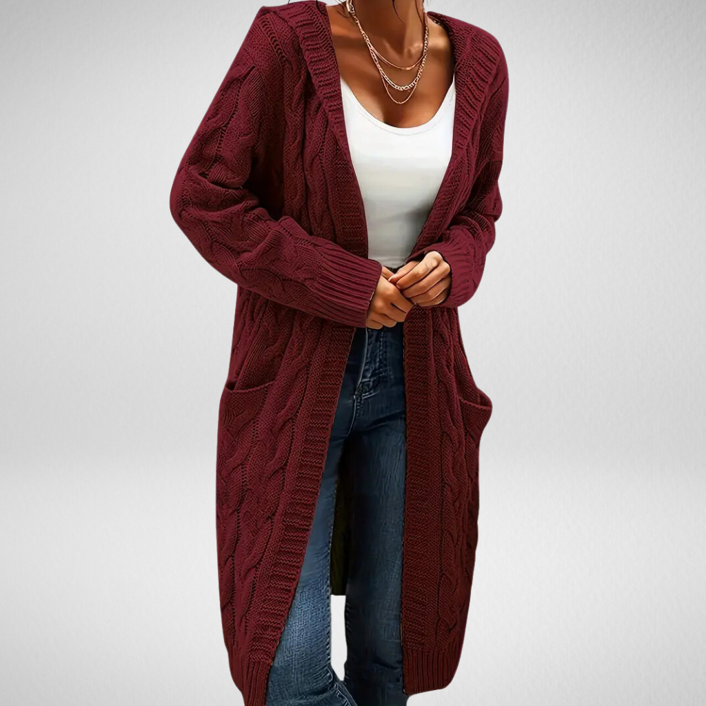 ÉLODIE | Cardigan Côtelé Doux avec Capuche & Poches