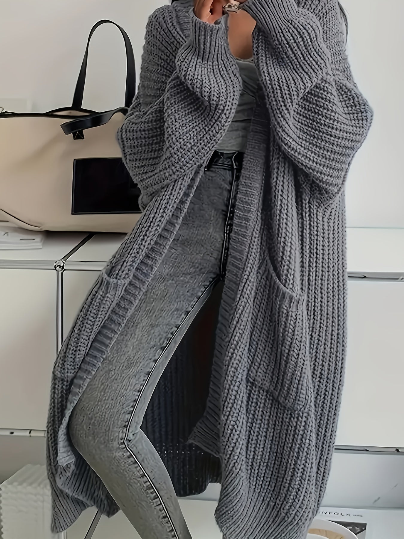 Cardigan en maille ceinturé confortable pour femmes