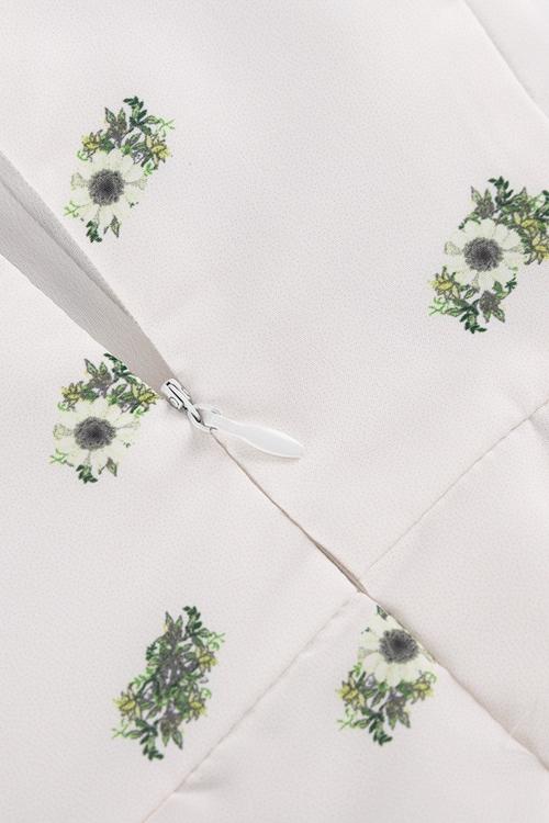 Pauline Laurent® | Robe midi imprimée avec nœud papillon et fente