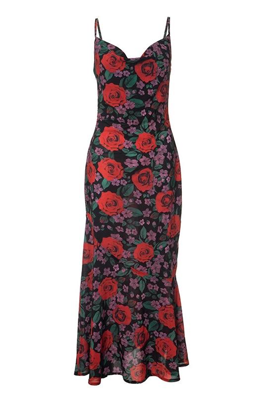Pauline Laurent® | Floral Maxi robe slip imprimée