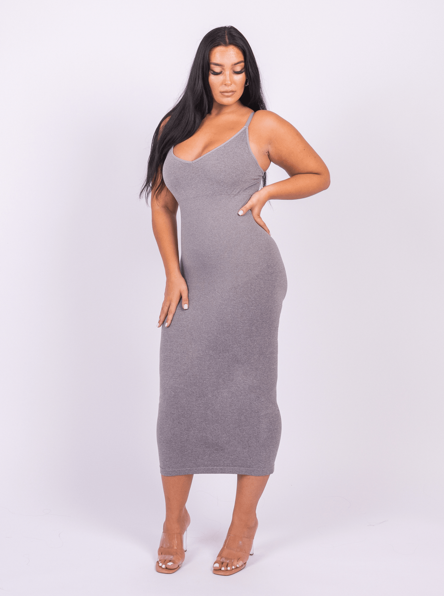 Azura - Shaper Maxi Jurk V-Hals En Spaghetti Schouderbandjes