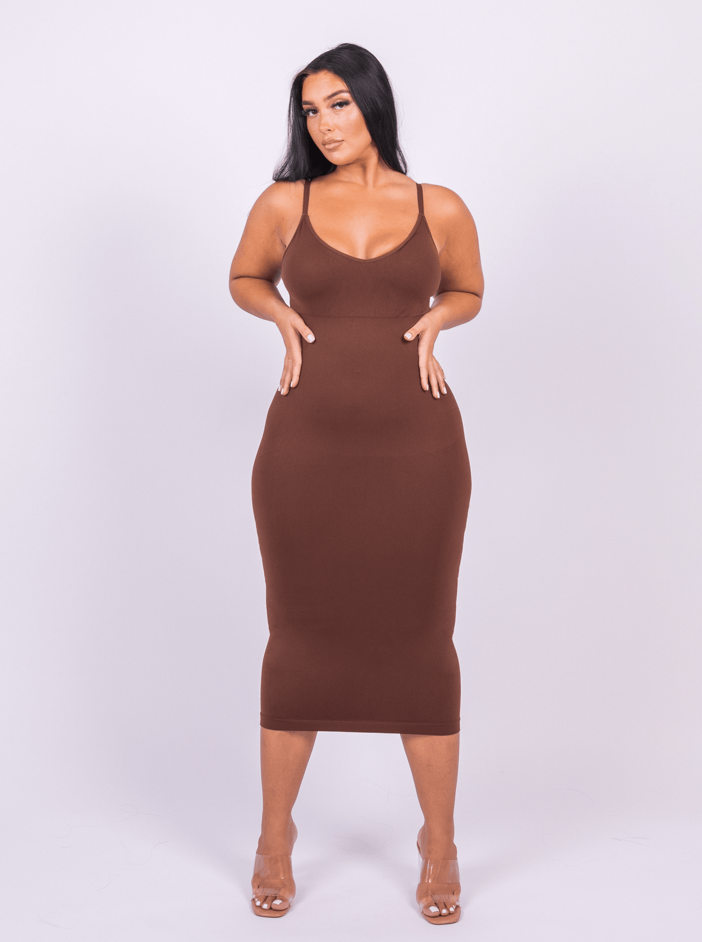 Azura - Shaper Maxi Jurk V-Hals En Spaghetti Schouderbandjes