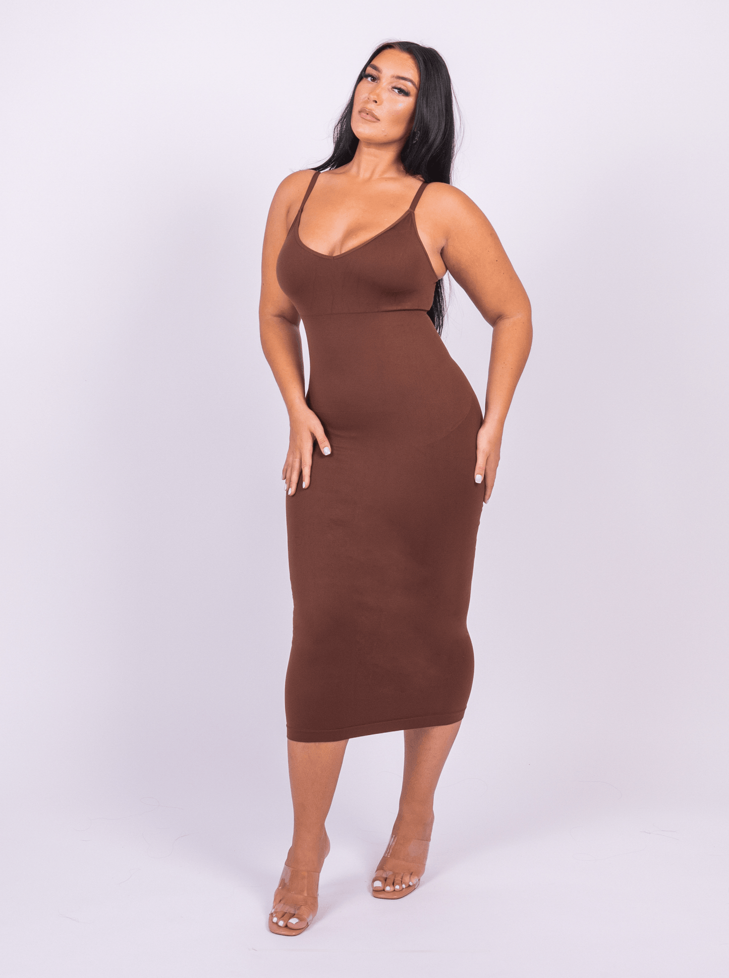 Azura - Shaper Maxi Jurk V-Hals En Spaghetti Schouderbandjes