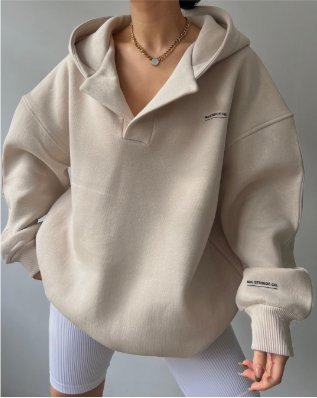 Sweat à capuche décontracté à coupe droite pour femmes