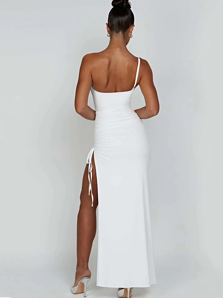 Élodie Lavin® | Robe Longue Fendue À Bretelles Fines