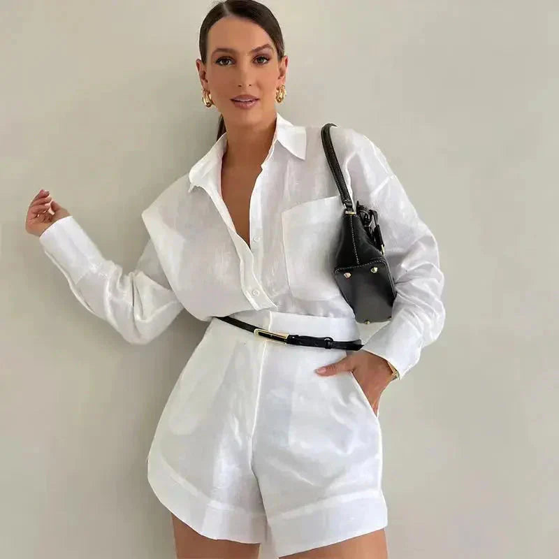 Ensemble chemise légère et short décontracté pour un usage quotidien