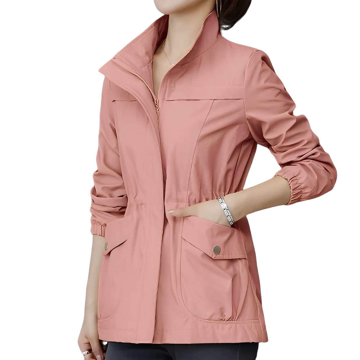 Veste légère chic pour femmes avec détail de taille ajustable