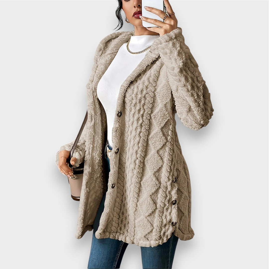 Cardigan à capuche en peluche confortable