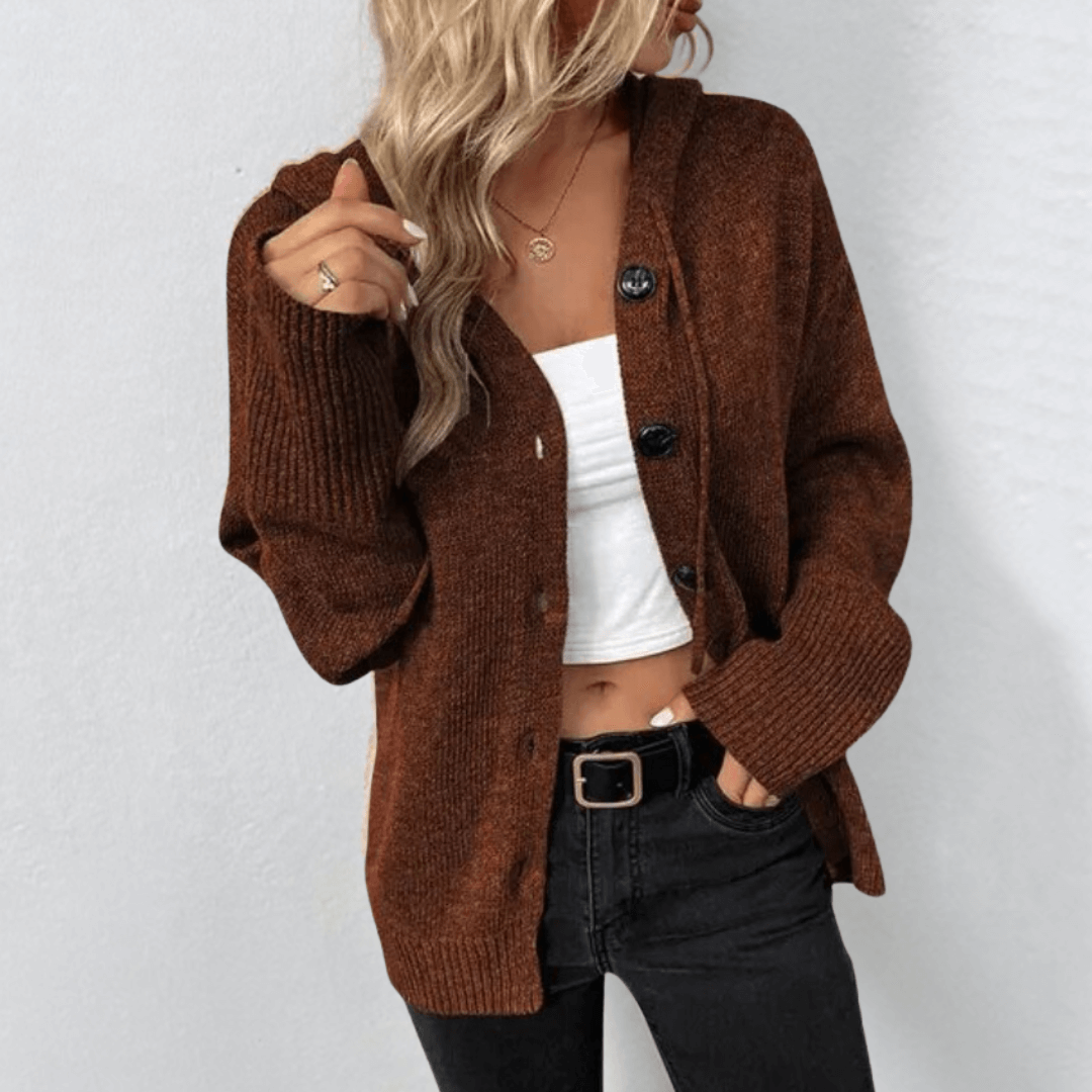 Cardigan en maille à boutons confortable pour femmes