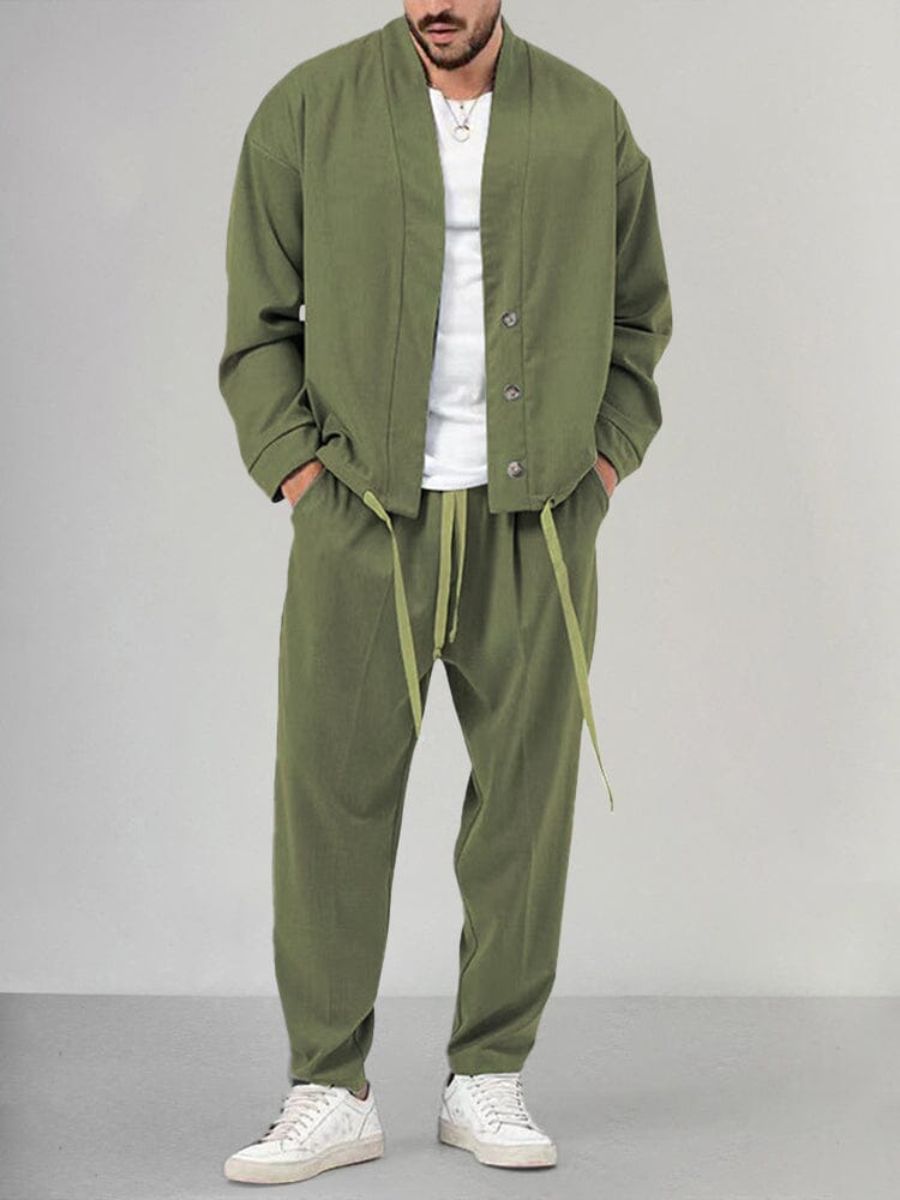 Ensemble Veste Boutonnée et Joggers Stylé pour Hommes
