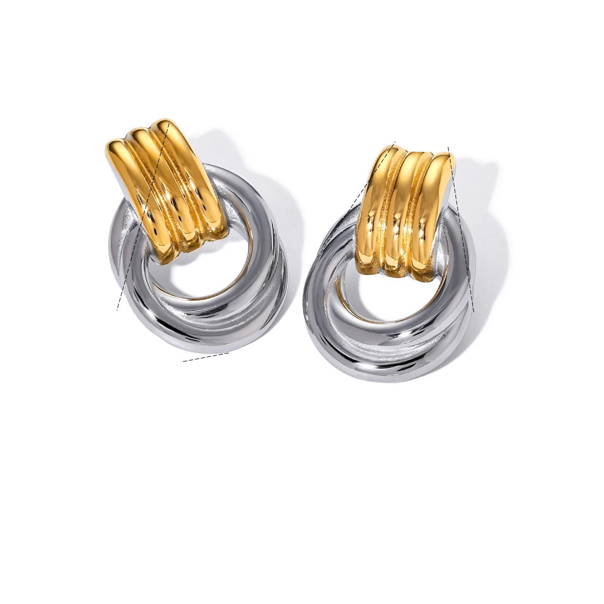 Élodie Lavin® | Boucles d’oreilles anneaux entrelacés en métal poli