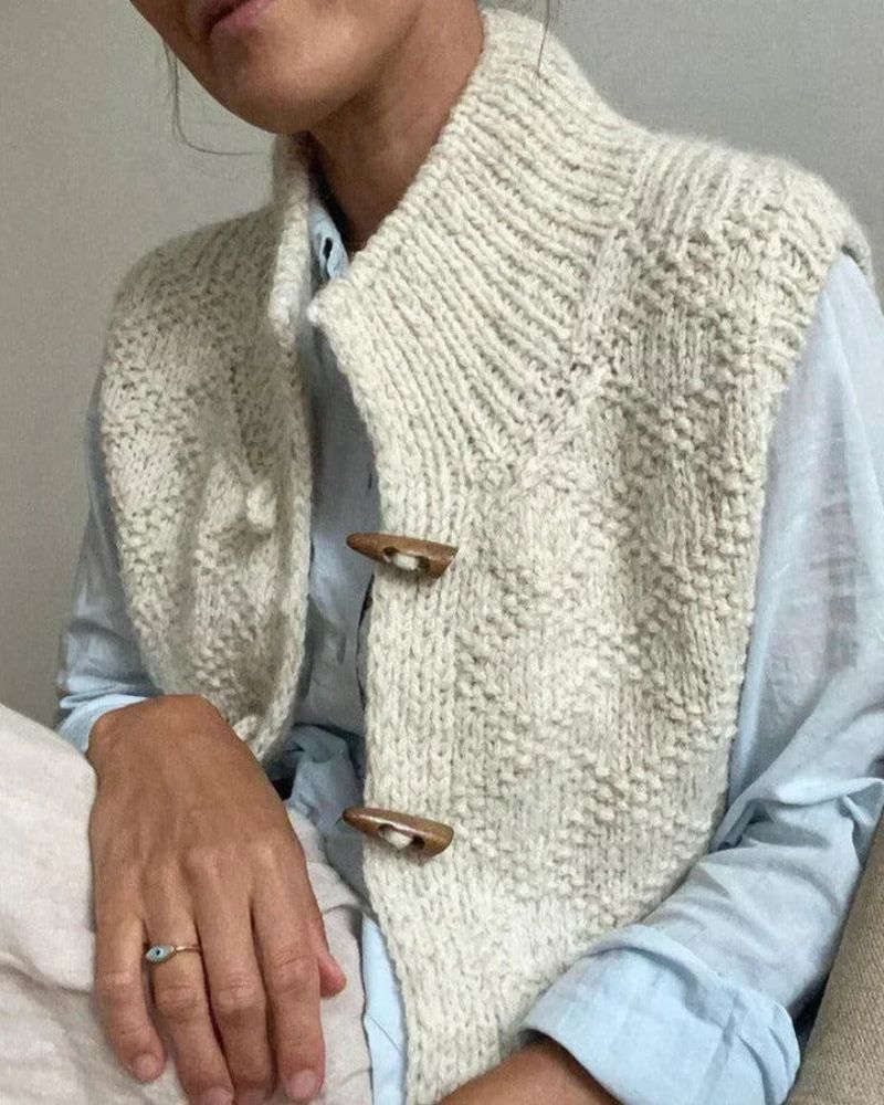 Gilet Sans Manches en Maille Chic pour un Superposition Facile
