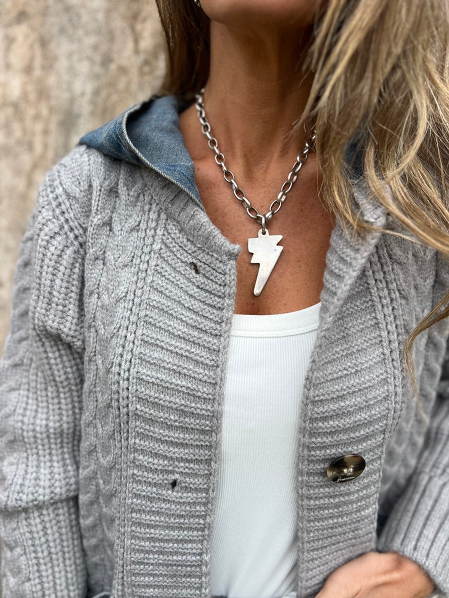 Veste cardigan décontractée en denim