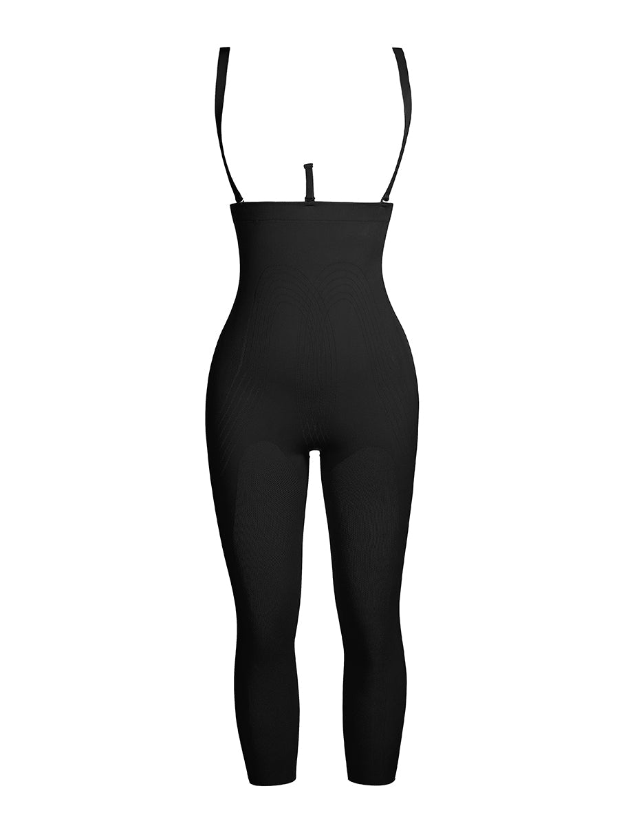 Dhalia - Knielengte Full Body Shaper Met Afneembare Schouderbandjes