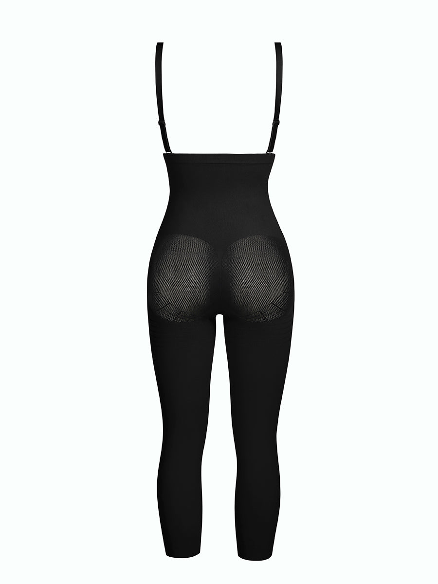 Dhalia - Knielengte Full Body Shaper Met Afneembare Schouderbandjes