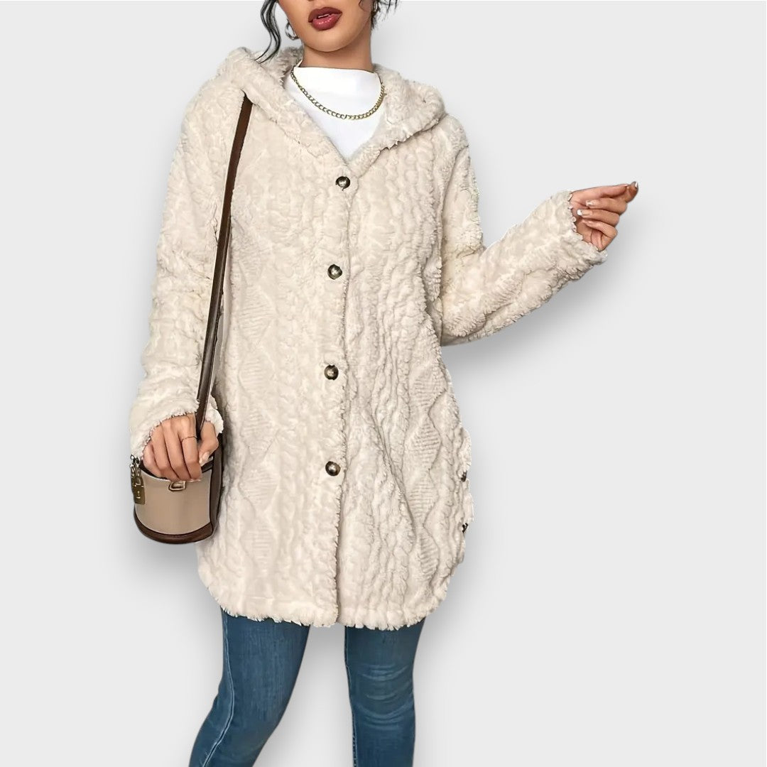 Cardigan à capuche en peluche confortable