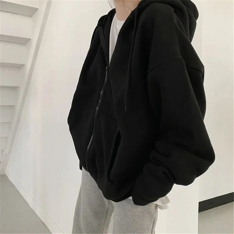 Sweat à capuche oversize uni style coréen