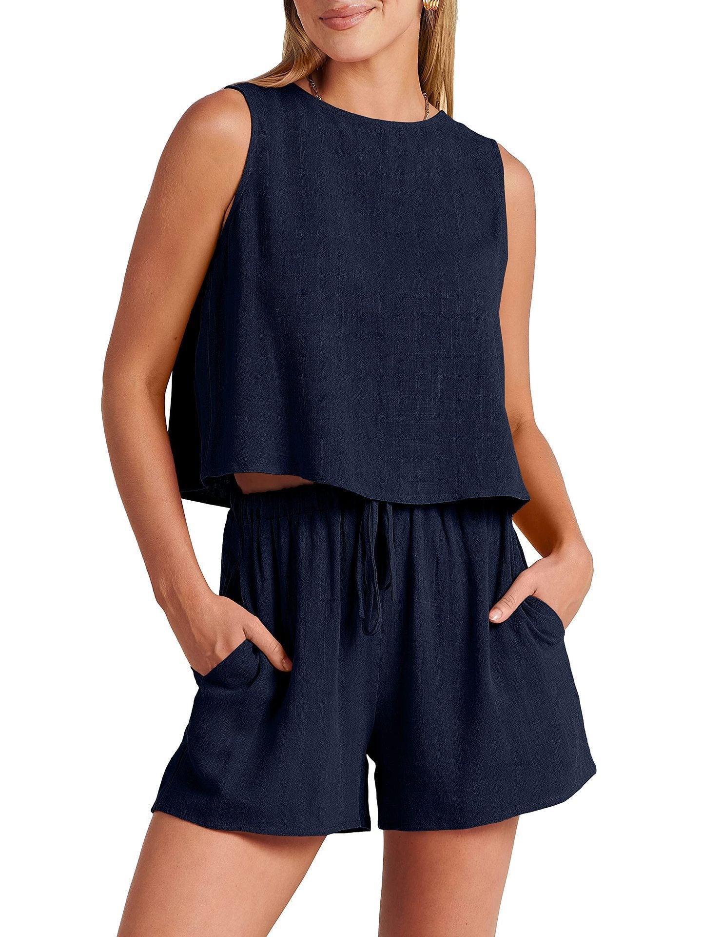 Ensemble Sans Manches À Haut Court Et Short Femmes