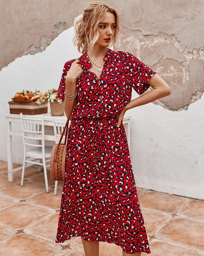 Edith - Robe avec col en V