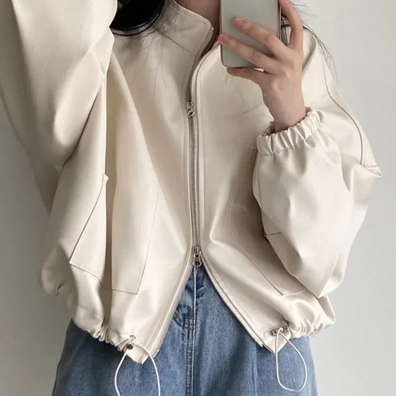 Veste en cuir PU personnalisée style Hip Hop