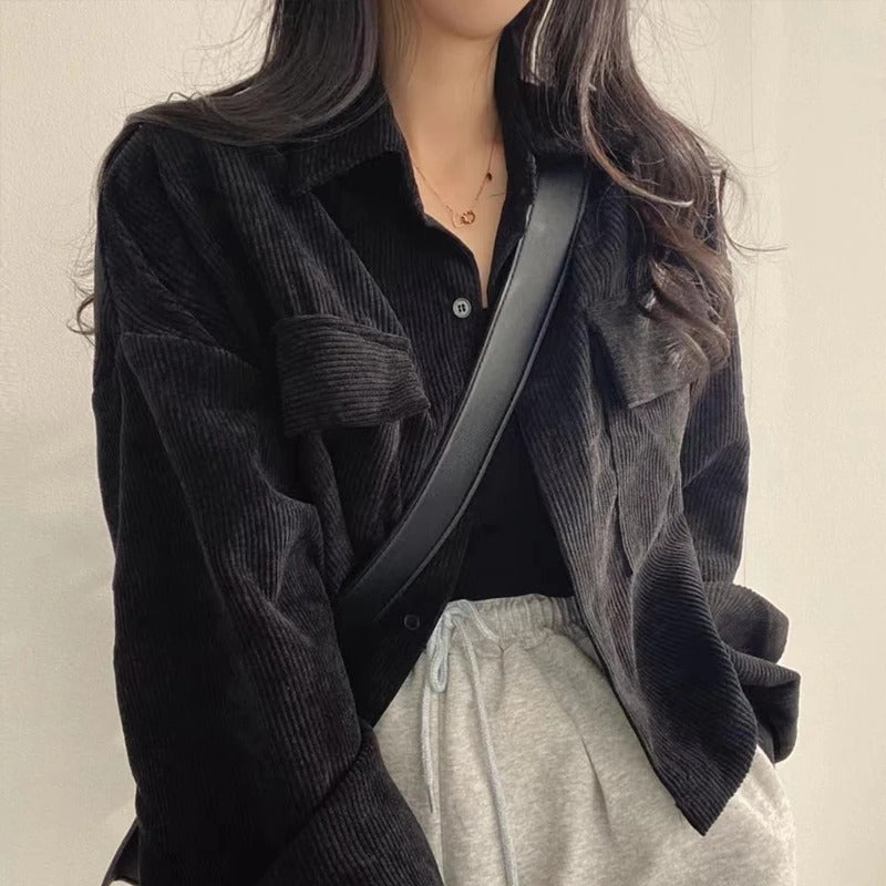 Veste décontractée en velours côtelé confortable pour un style quotidien