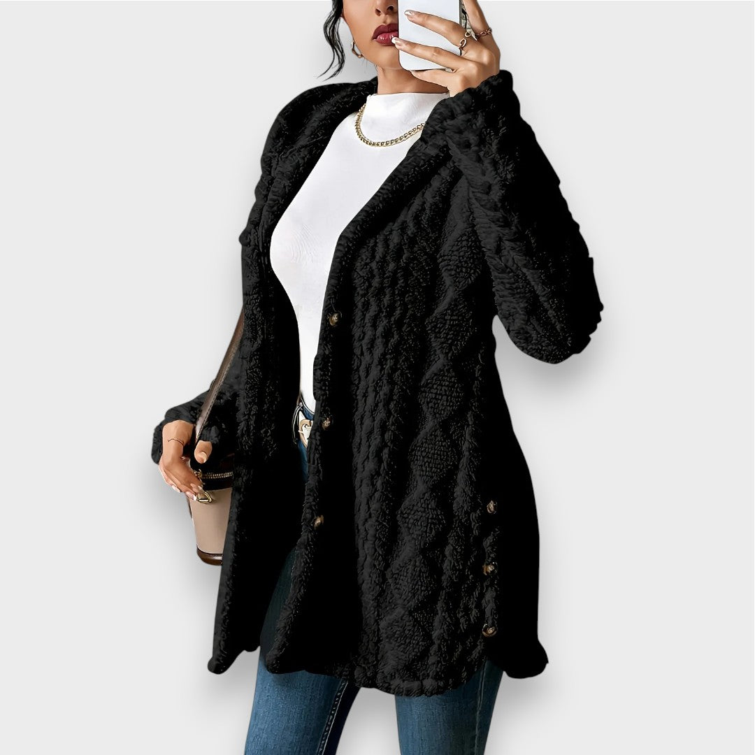 Cardigan à capuche en peluche confortable