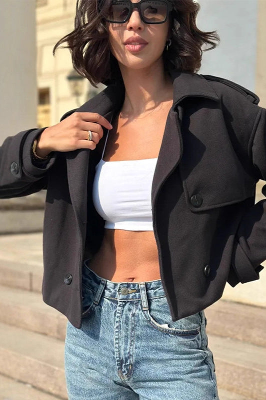 Veste trench légère et décontractée, coupe courte