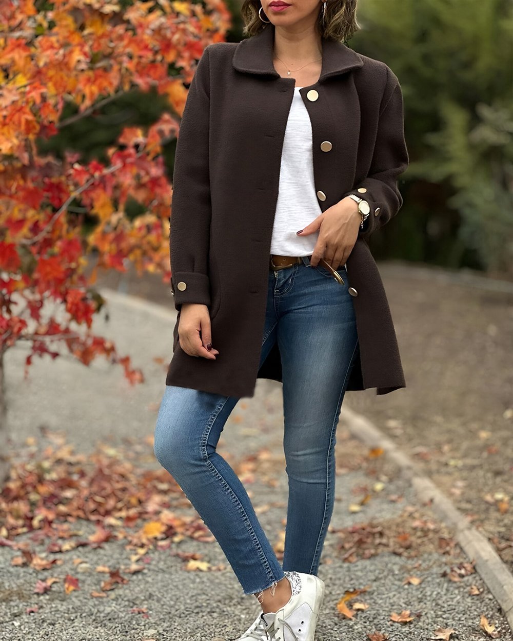 Veste élégante à nœud latéral chic pour superposition stylée