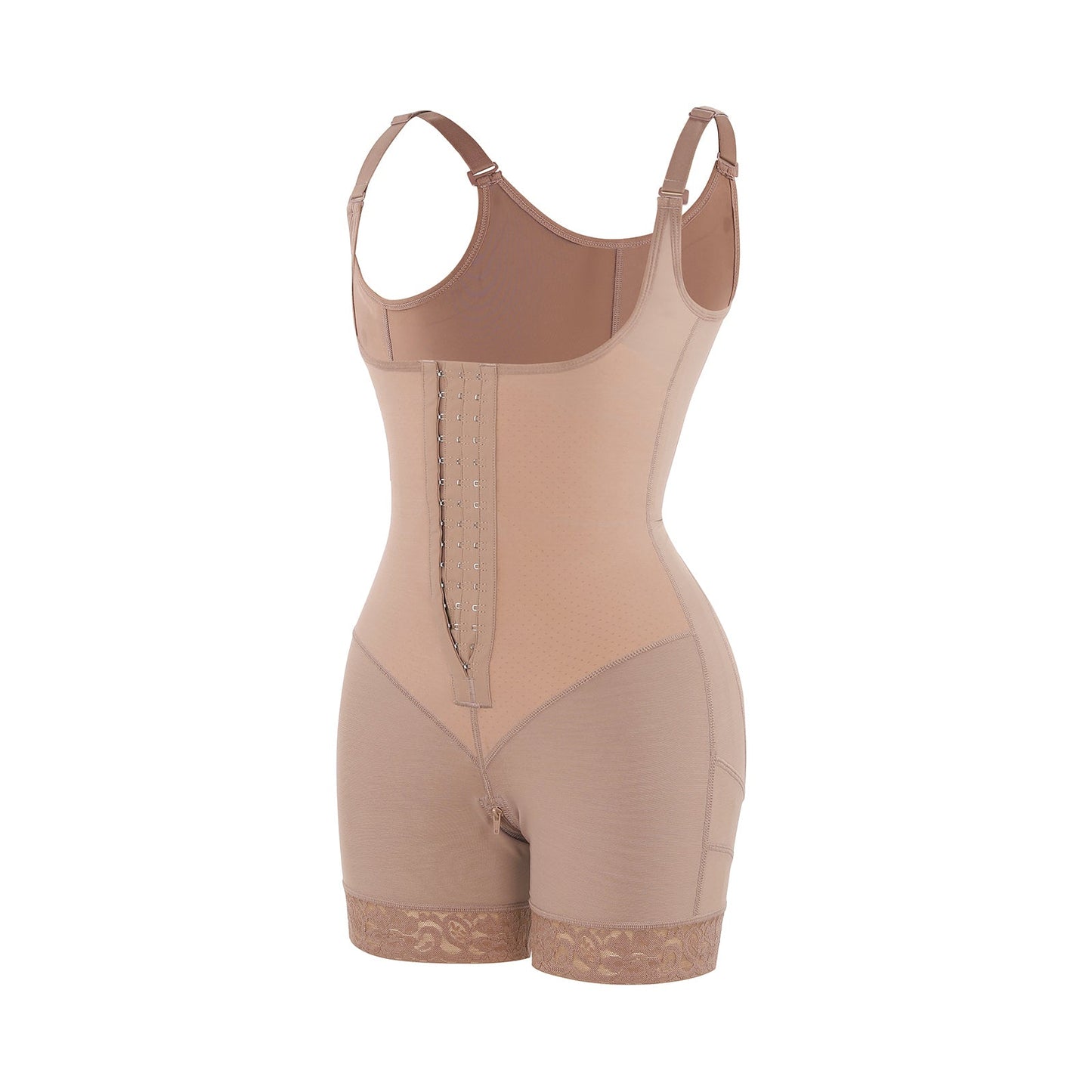 Felicia Short Powernet® - Ademende Latex Body met Open Borst, Buikcontrole en Stevige Compressie Shapewear.