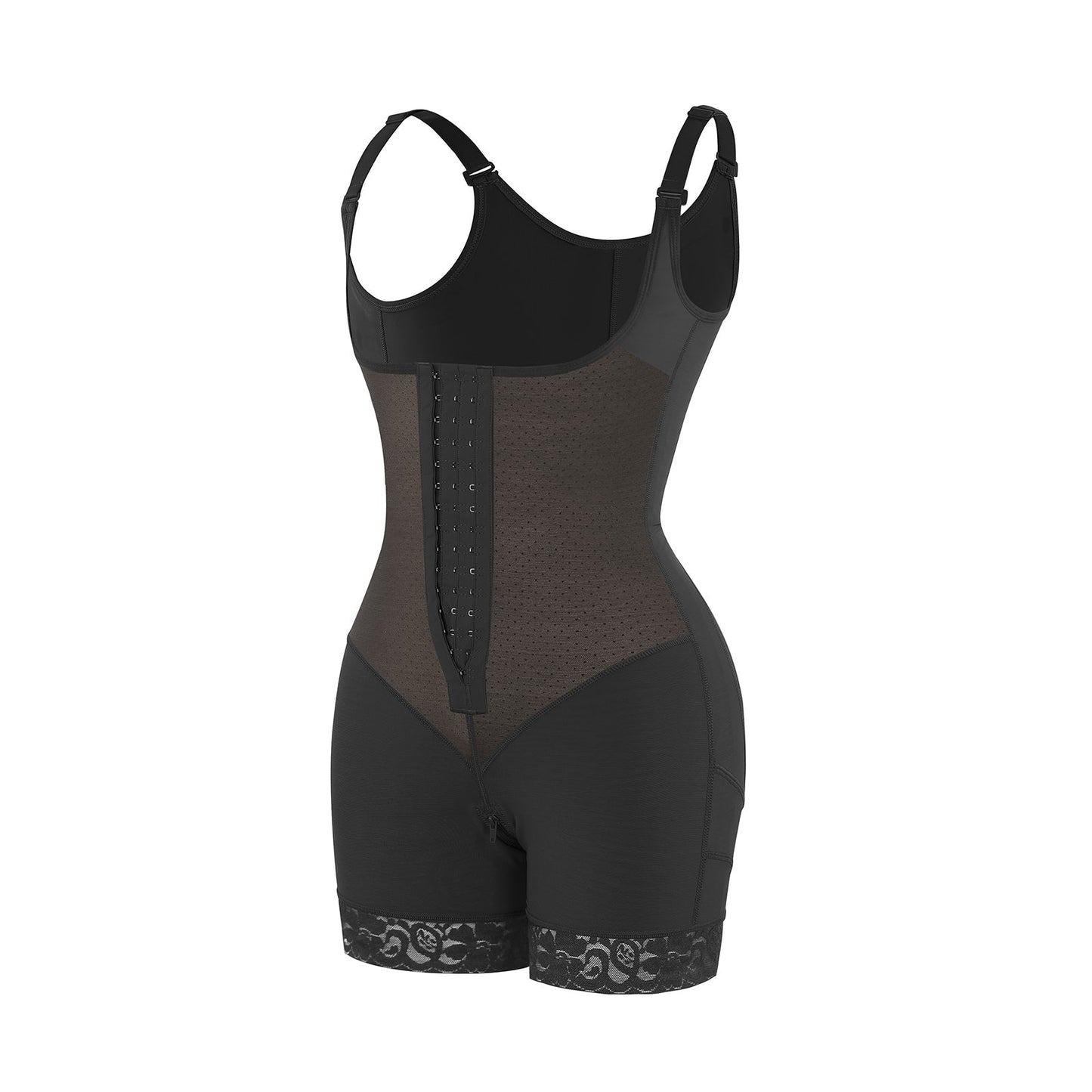 Felicia Short Powernet® - Ademende Latex Body met Open Borst, Buikcontrole en Stevige Compressie Shapewear.