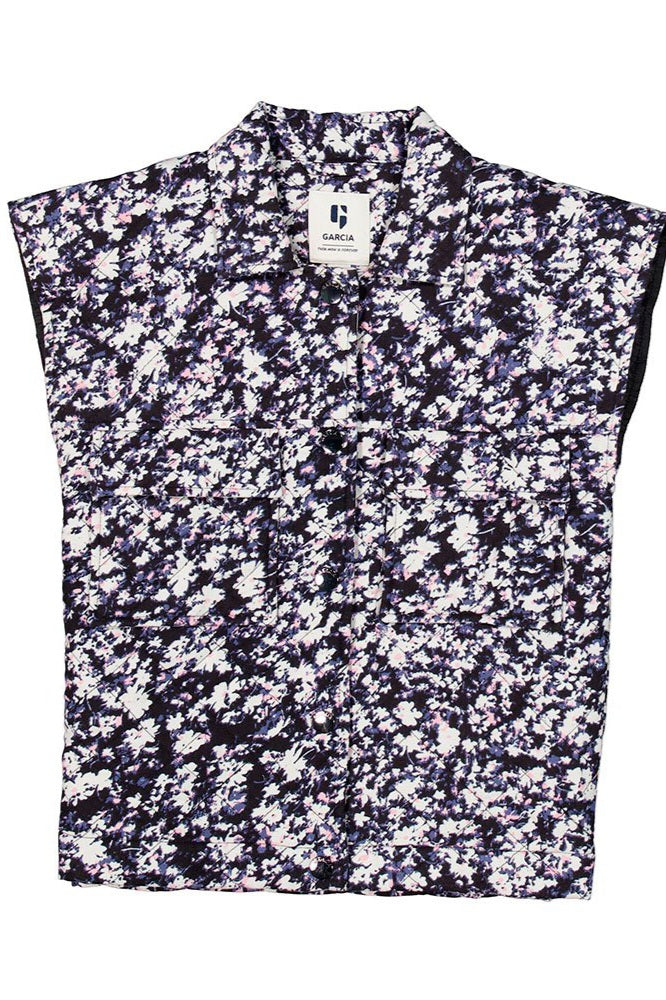 Gilet sans Manche Alexine à Fleurs