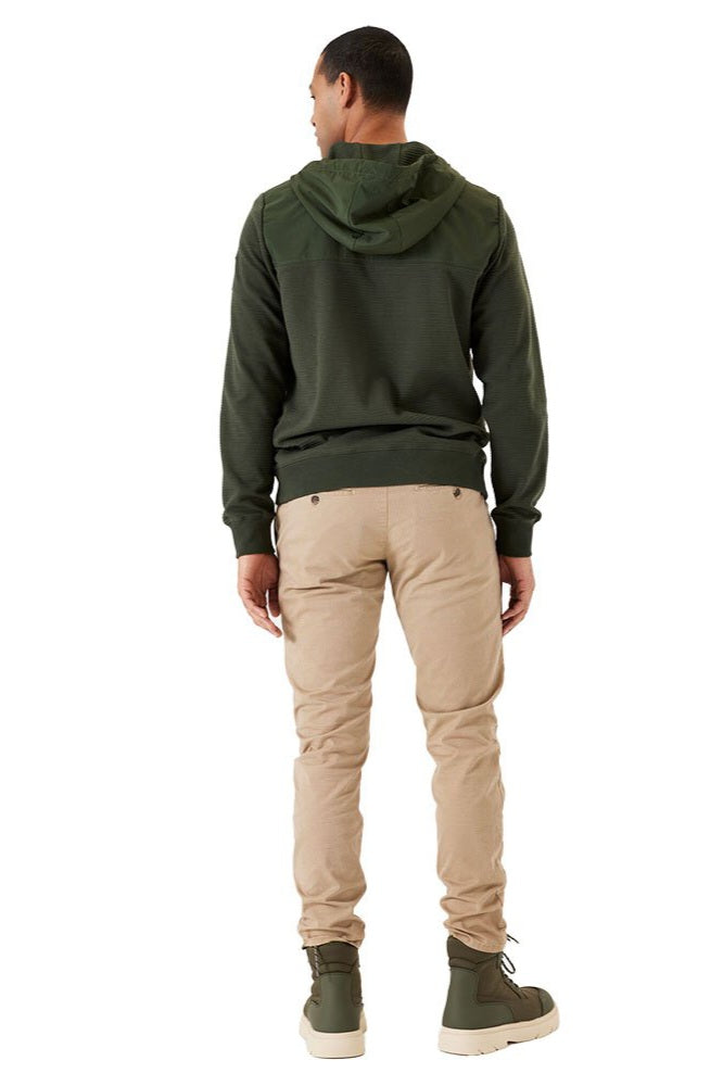 Sweat à Capuche Bi-matière Lorenzo Kaki