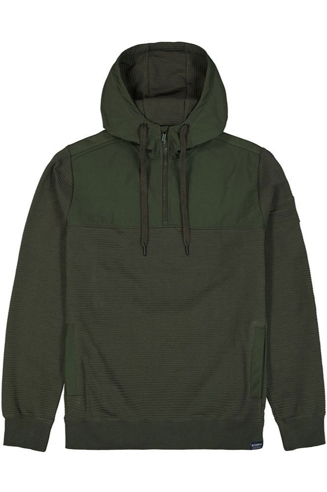 Sweat à Capuche Bi-matière Lorenzo Kaki