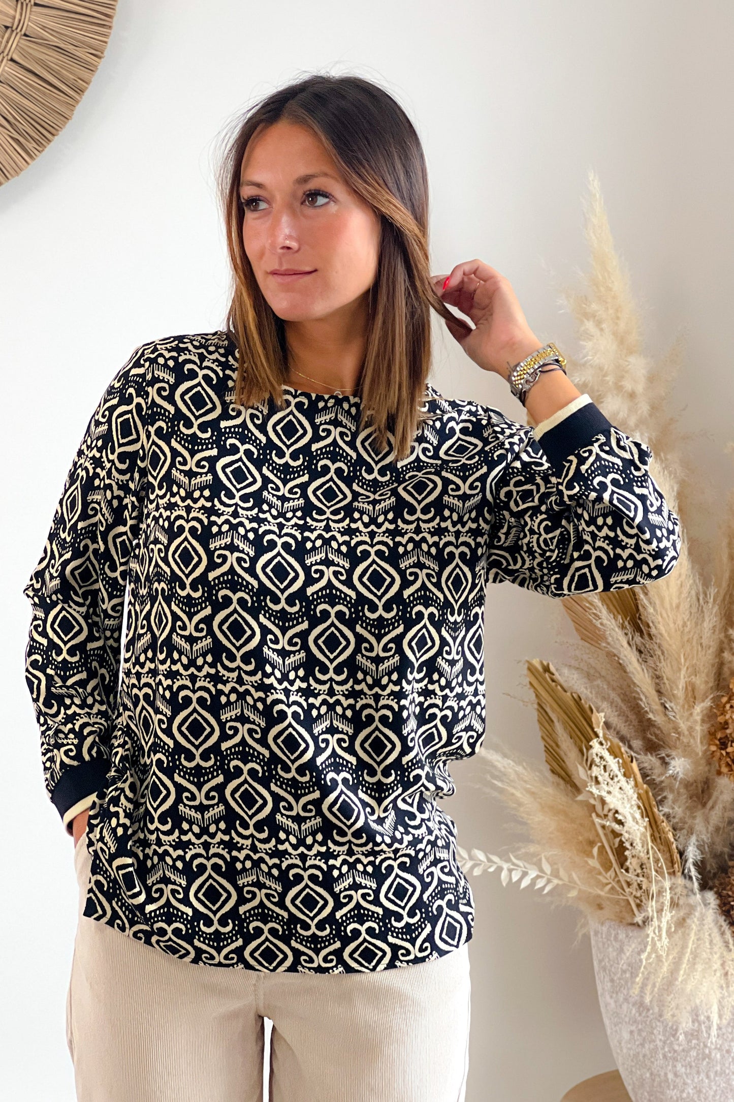 Top Ania Noir/beige Garcia