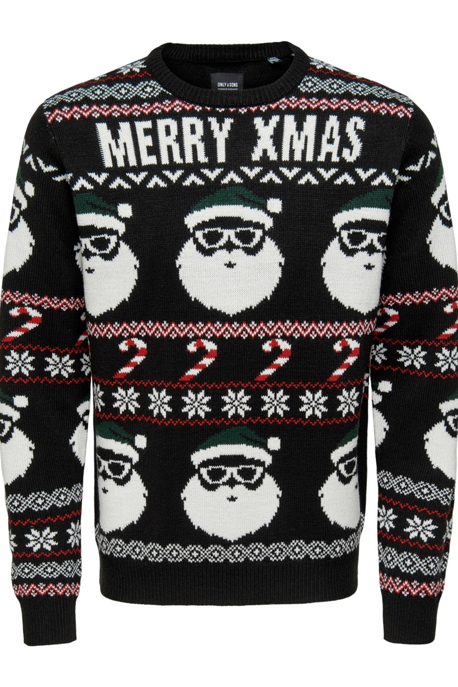 Pull Xmas Santa Noir