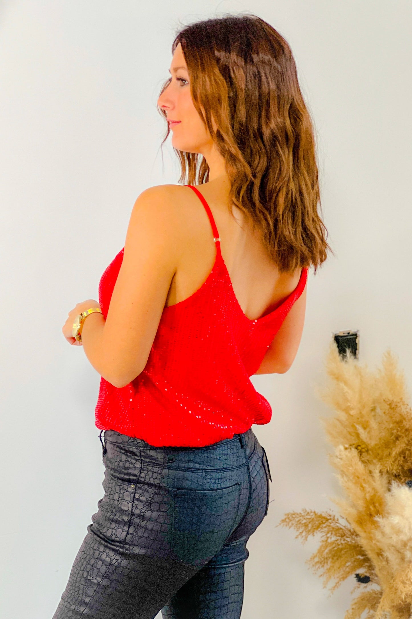 Top Sequins Rouge