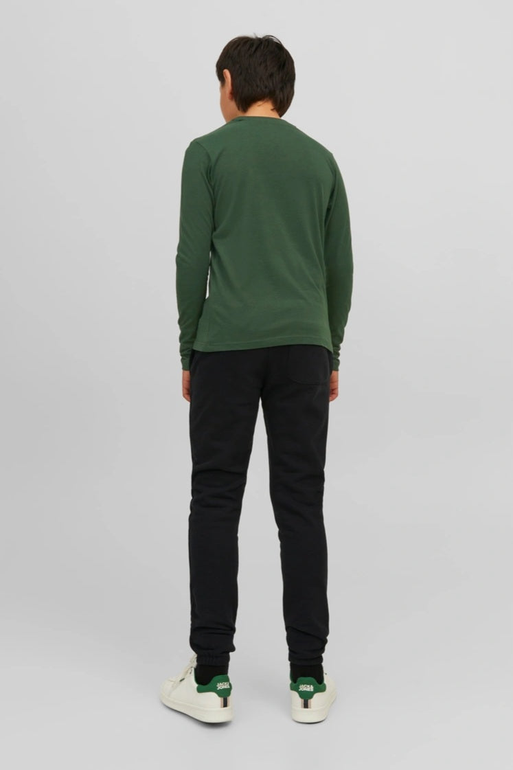 T-Shirt JJMIKK TEE LS CREW NECK JNR manches longues Vert