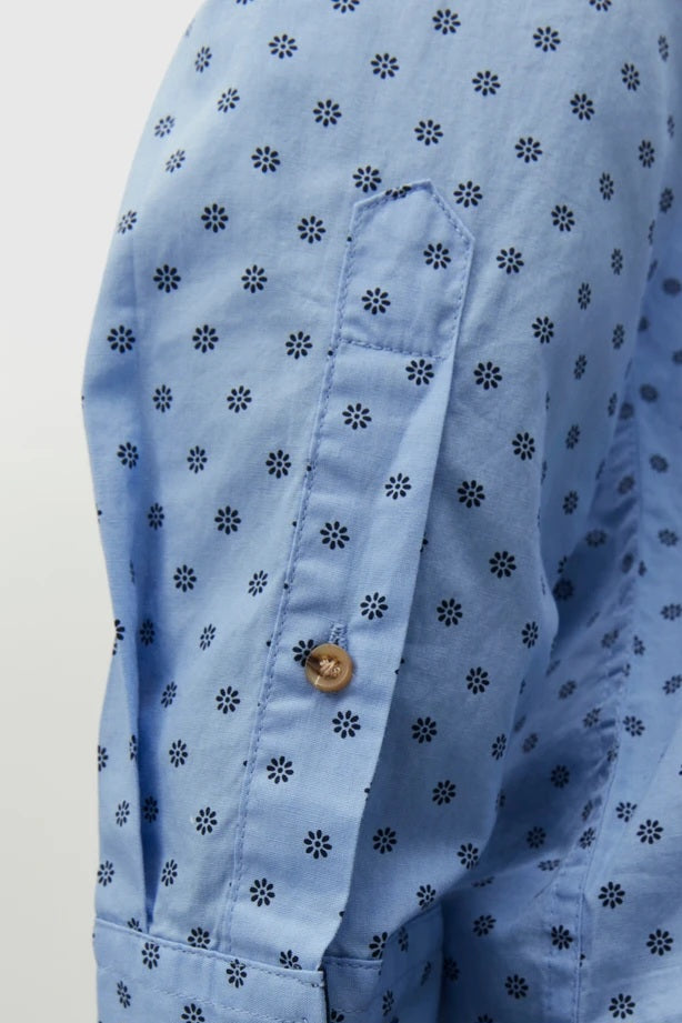 Chemise JJETREKOTA DETAIL SHIRT LS SN bleue