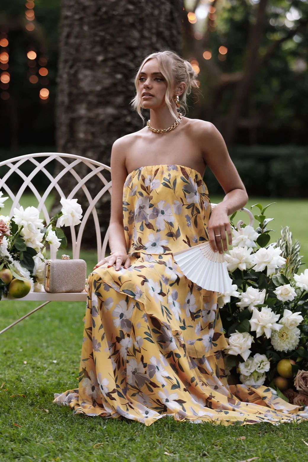Pauline Laurent® | Robe maxi bustier multicouche