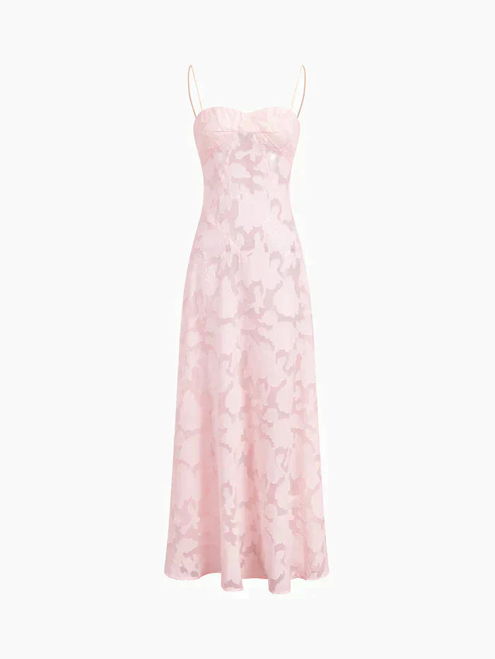 Robe Longue Sans Manches En Dentelle Florale Chic Femme