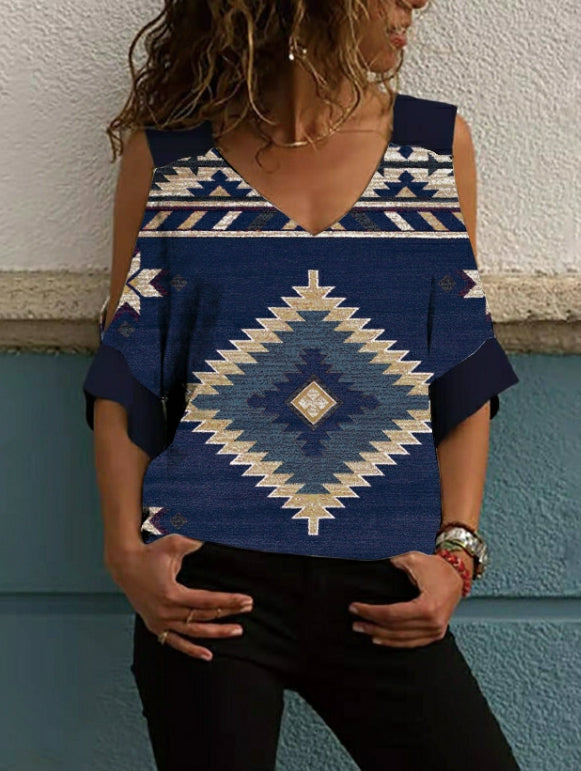 T-shirt oversize à épaules larges et manches mi-longues au look vintage