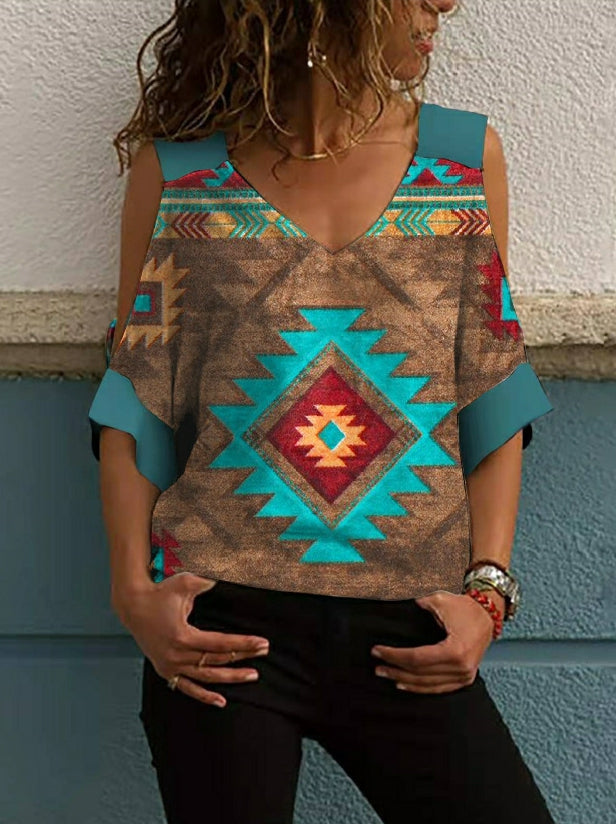T-shirt oversize à épaules larges et manches mi-longues au look vintage