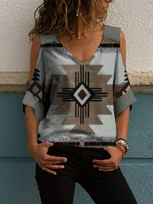 T-shirt oversize à épaules larges et manches mi-longues au look vintage