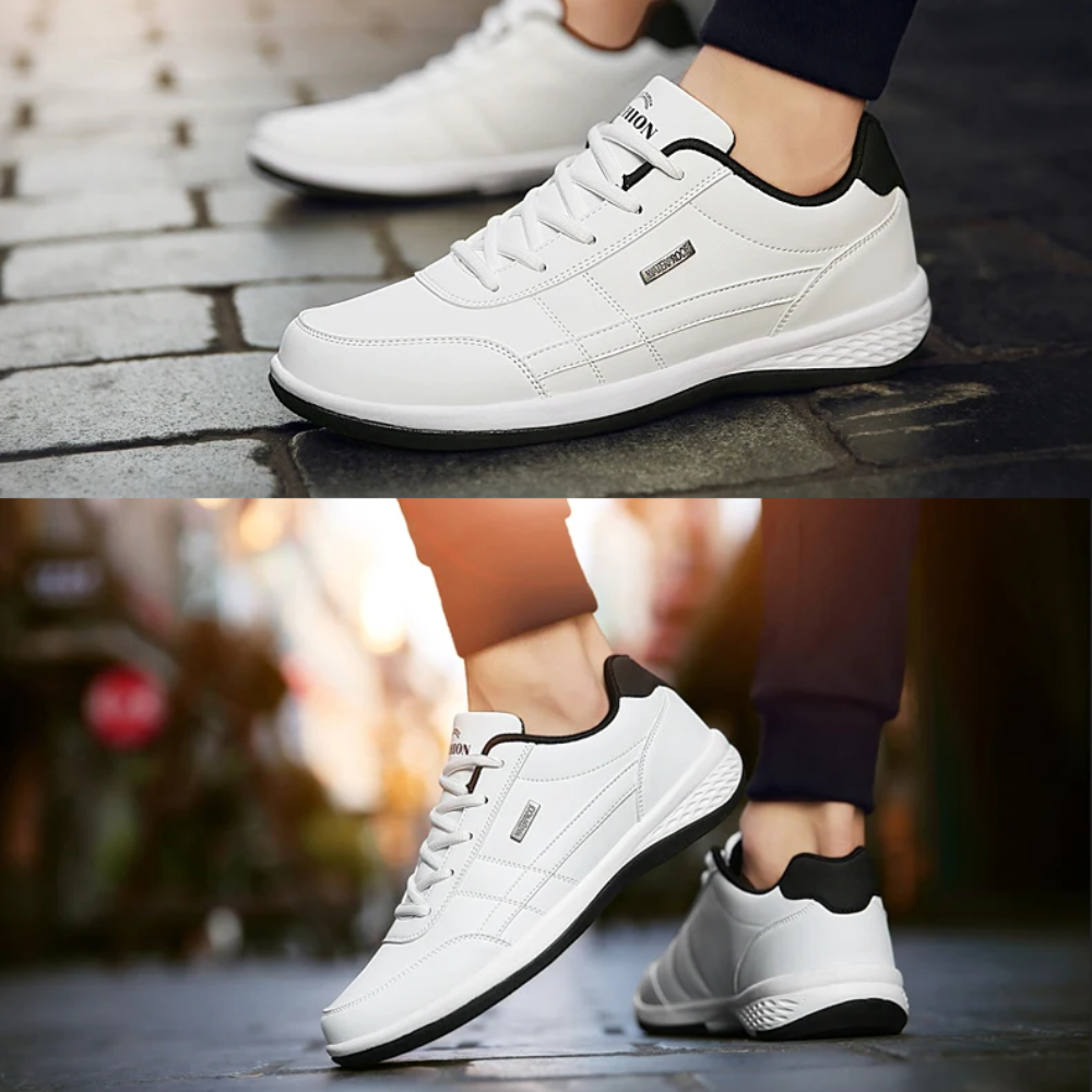 Sneakers en Cuir Lacés Classiques Premium pour Hommes