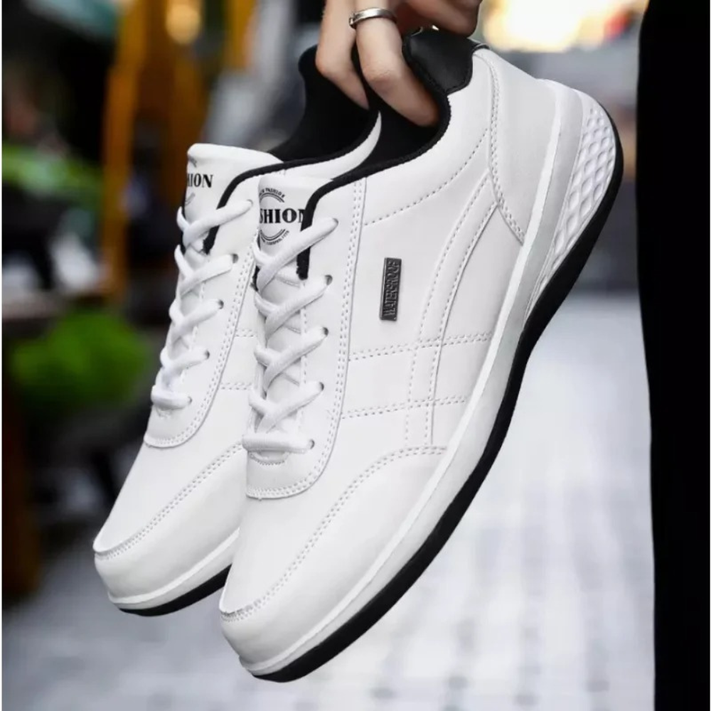 Sneakers en Cuir Lacés Classiques Premium pour Hommes