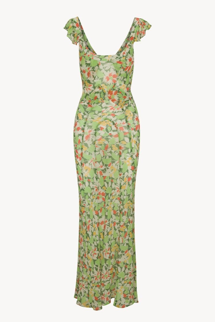 Pauline Laurent® | Robe maxi imprimée avec décolleté U-Boot