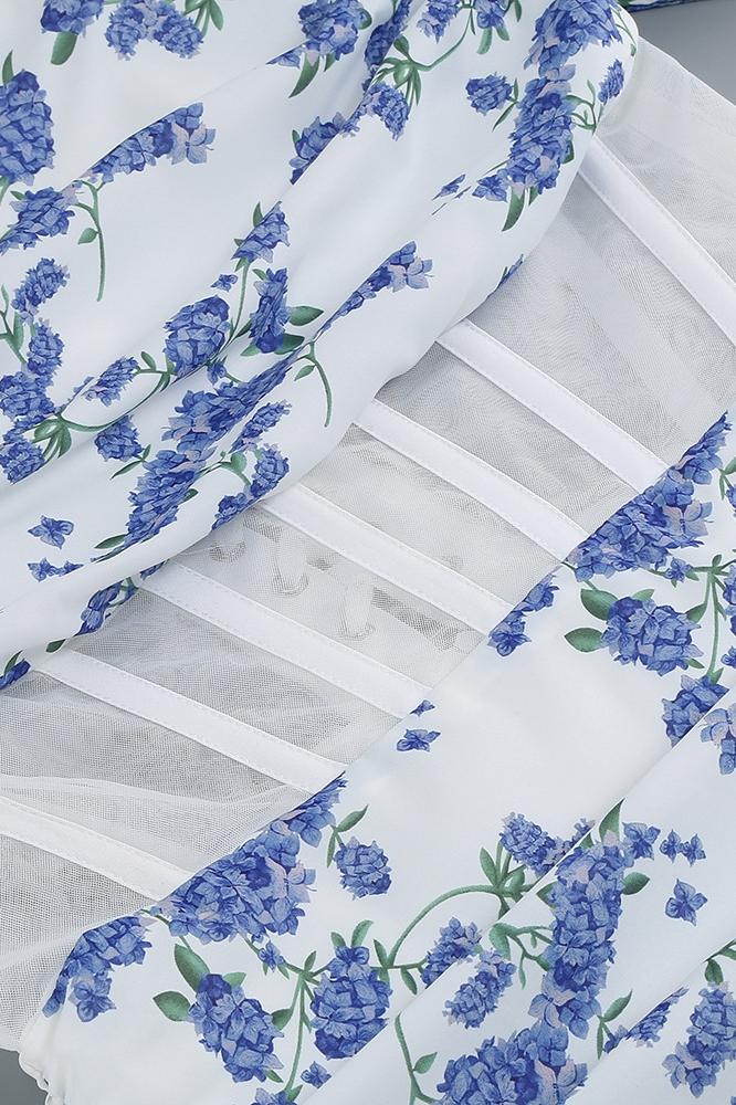 Pauline Laurent® | robe corsetée imprimée sur les épaules